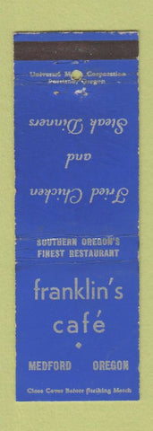 Matchbook Cover - Franklin's Cafe Medford OR WEAR Fried Chicken