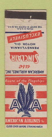 Matchbook Cover - Sinclair oil gas American Airlines WEAR