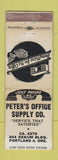 Matchbook Cover - Peter's Office Supply Portland OR WORN