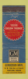 Matchbook Cover - GM Diesel Power Gunderson Bros Portland OR WEAR