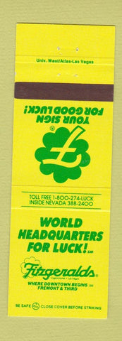 Matchbook Cover - Fitzgeralds Casino Las Vegas NV