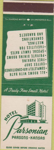 Matchbook Cover - Hotel Parsonian Parsons KS
