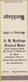Matchbook Cover - Bocklage Funearl Home St Louis MO