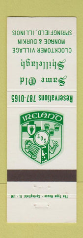 Matchbook Cover - Same Old Shillelagh Springfield IL Irish