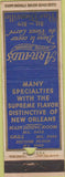 Matchbook Cover - Arnaud's deli New Orleans LA WEAR