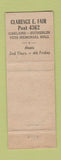 Matchbook Cover - VFW Sutherlin Oakland OR WEAR