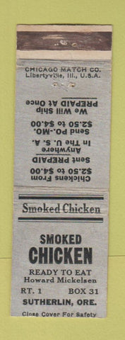 Matchbook Cover - Smoked Chicken Sutherlin OR WEAR