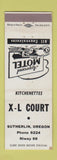 Matchbook Cover - XL Court Motel Sutherlin OR WEAR
