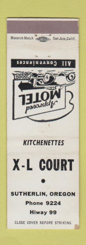 Matchbook Cover - XL Court Motel Sutherlin OR WEAR