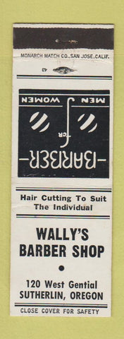 Matchbook Cover - Wally's Barber Shop Sutherlin OR WEAR