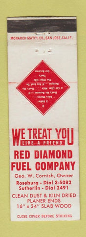 Matchbook Cover - Red Diamond Fuel Sutherlin OR