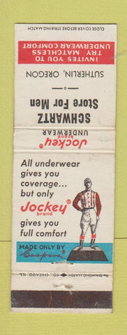 Matchbook Cover - Jockey Men's Underwear Schwartz Sutherlin OR WEAR