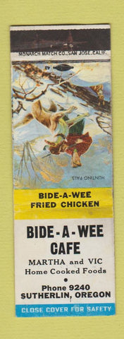 Matchbook Cover - Bide A Wee Cafe Sutherlin OR WEAR