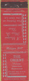 Matchbook Cover - the Orient Chinese Restaurant Washington DC