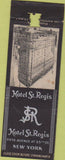 Matchbook Cover - Hotel St Regis New York City WEAR