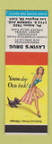 Matchbook Cover - Lavin's Drug Los Angeles CA SAMPLE pinup