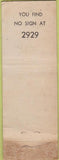 Matchbook Cover - 2929 Conn Ave Cafe Washington DC WORN