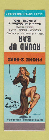 Matchbook Cover - Round Up Bar Muncie IN SAMPLE pinup