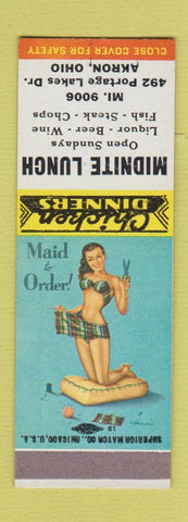 Matchbook Cover - Midnite Lunch Akron OH SAMPLE pinup
