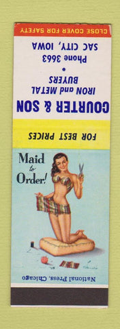 Matchbook Cover - Courter Son Iron Metal Buyers Sac City IA SAMPLE pinup