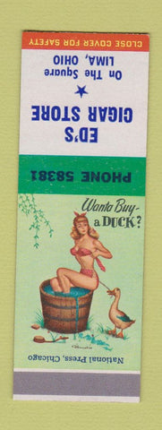 Matchbook Cover - Ed's Cigar Store Lima OH SAMPLE pinup
