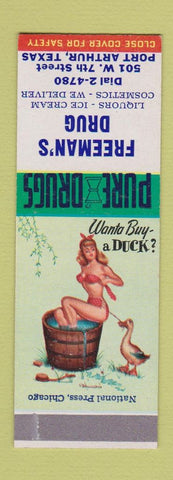 Matchbook Cover - Freeman's Drug Store Port Arthur TX SAMPLE pinup