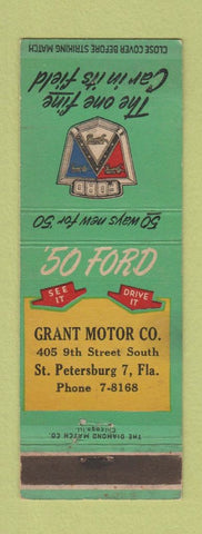 Matchbook Cover - 1950 Ford Grant Motors St Petersburg FL