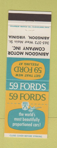Matchbook Cover - 1959 Ford Abingdon VA