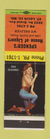 Matchbook Cover - Spencer's Liquors St Louis MO pinup