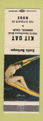 Matchbook Cover - Kit Cat Lennox CA Strip Club pinup Burlesque WEAR