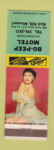 Matchbook Cover - Bo Peep Motel Rich Hill MO pinup