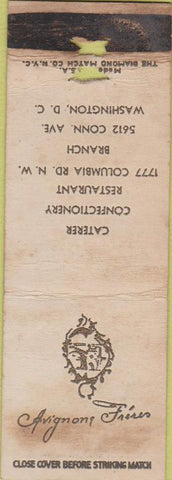 Matchbook Cover - Arignone Frire? Catering Washingto DC STAINED