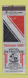 Matchbook Cover - Hotel Detroiter Detroit MI ARROW WORN