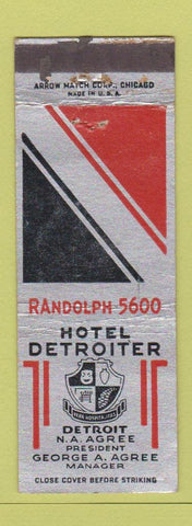 Matchbook Cover - Hotel Detroiter Detroit MI ARROW WORN