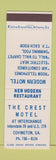 Matchbook Cover - The Crest Motel Covington GA