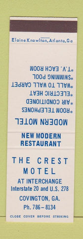 Matchbook Cover - The Crest Motel Covington GA