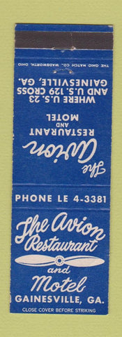 Matchbook Cover - Avion Restaurant Motel Gainesville GA