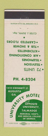 Matchbook Cover - University Motel Talmadge GA