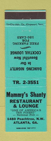 Matchbook Cover - Mammy's Shanty Restaurant Atlanta GA WEAR
