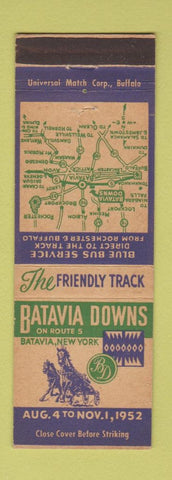 Matchbook Cover - Batavia Downs Horse Racing Batavia NY