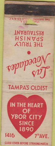 Matchbook Cover - Las Novedades Spanish Restaurant Tampa FL