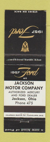 Matchbook Cover - 1957 Ford Jackson OH low phone # WEAR
