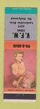Matchbook Cover - VFW North Hollywood CA pinup