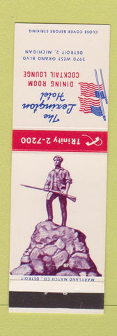 Matchbook Cover - Lexington Hotel Detroit MI