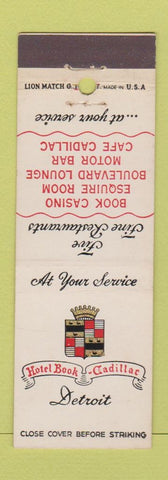 Matchbook Cover - Hotel Book Cadillac Detroit MI