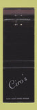 Matchbook Cover - Ciro's Detroit MI restaurant