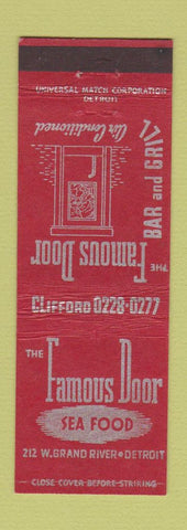 Matchbook Cover - Famous Door Restaurant Detroit MI