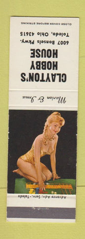 Matchbook Cover - Clayton's Hobby House Toledo OH pinup