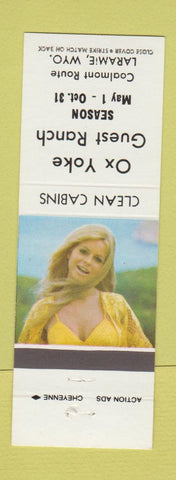 Matchbook Cover - Ox Yoke Guest Ranch Laramie WY pinup