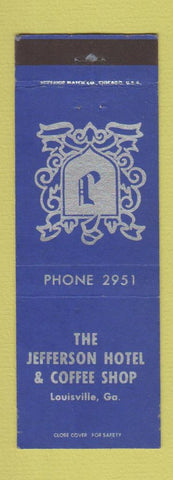 Matchbook Cover - Jefferson Hotel Coffee Shop Louisville GA